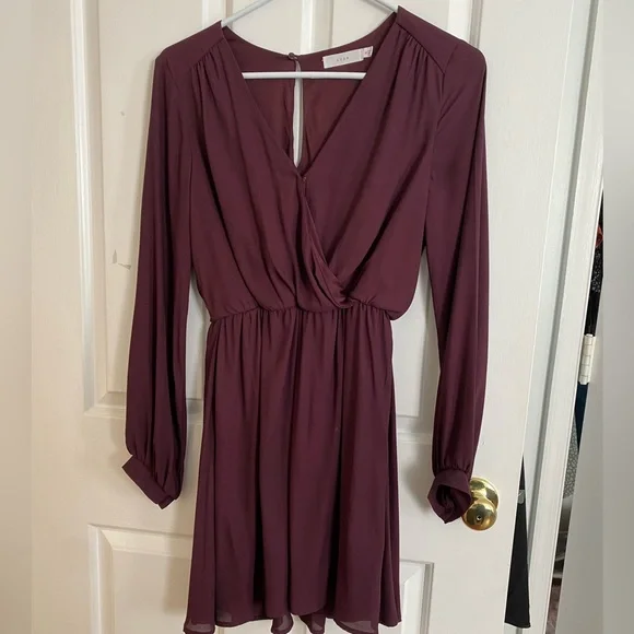 knee length dresses for ladies Arusha Closet London Burgundy Skater Dress main image 1